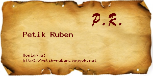 Petik Ruben névjegykártya